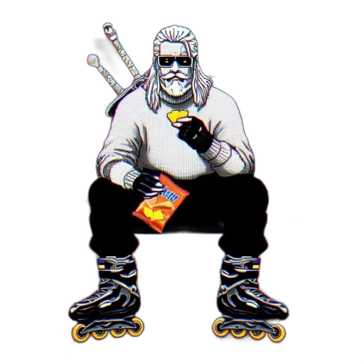 robot, jacket, staff, creature transparent PNG cut-out