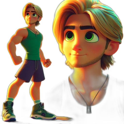 face, 3d render, concept art, cartoon transparent PNG cut-out