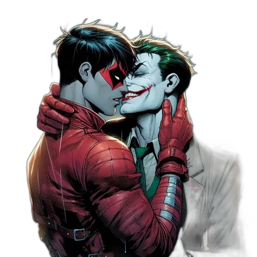 comic book art, concept art, red, two transparent PNG cut-out