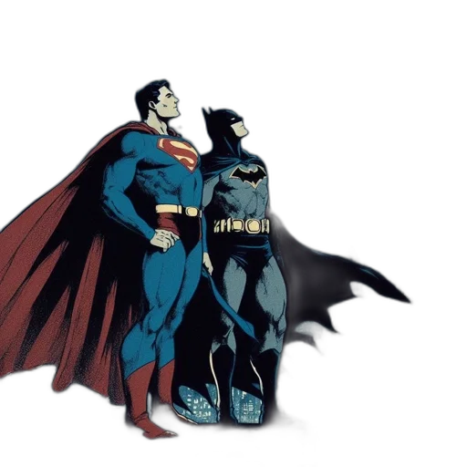 comic book art, concept art, cartoon, superman transparent PNG cut-out