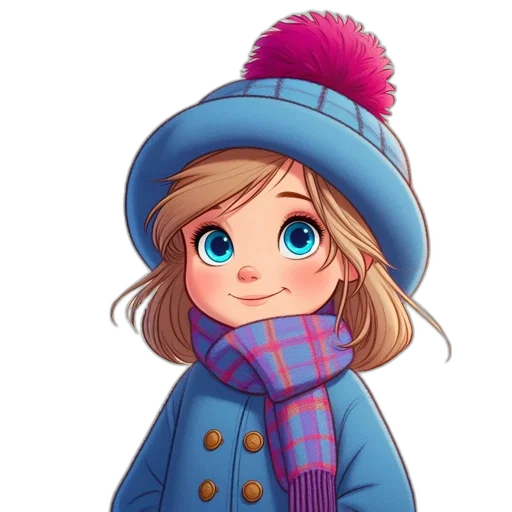 hat, face, jacket, cartoon transparent PNG cut-out