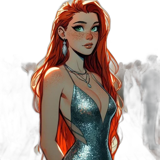dress, comic book art, fantasy art, concept art transparent PNG cut-out