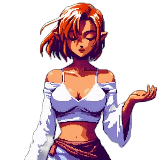 dress, staff, pixel art, concept art transparent PNG cut-out