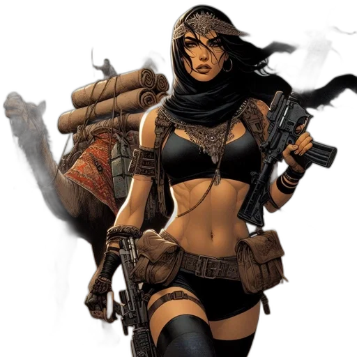 comic book art, concept art, fantasy art, desert transparent PNG cut-out