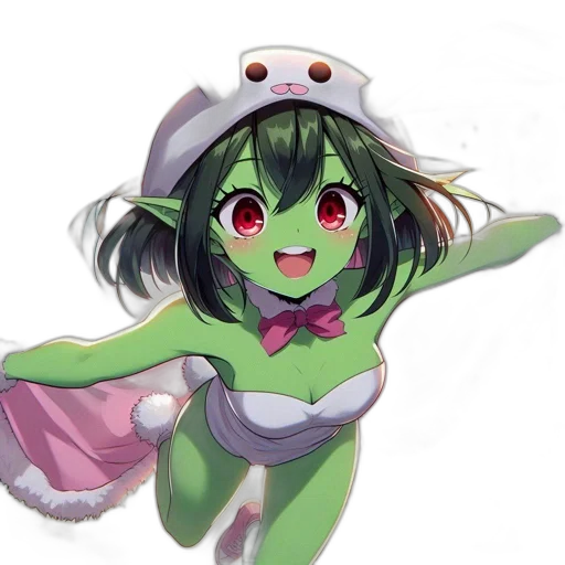 creature, staff, hat, robot transparent PNG cut-out