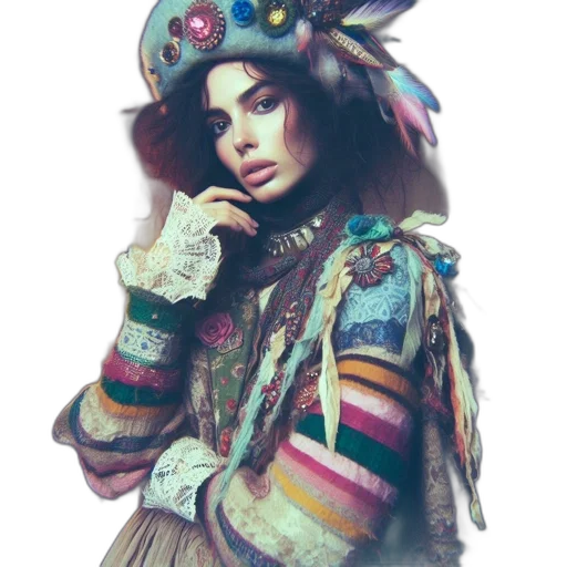 hat, jacket, jewelry, dress transparent PNG cut-out