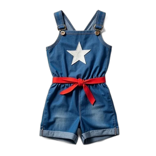 dress, blue, denim, romper transparent PNG cut-out