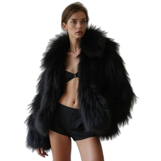 jacket, dark, monochrome, model transparent PNG cut-out