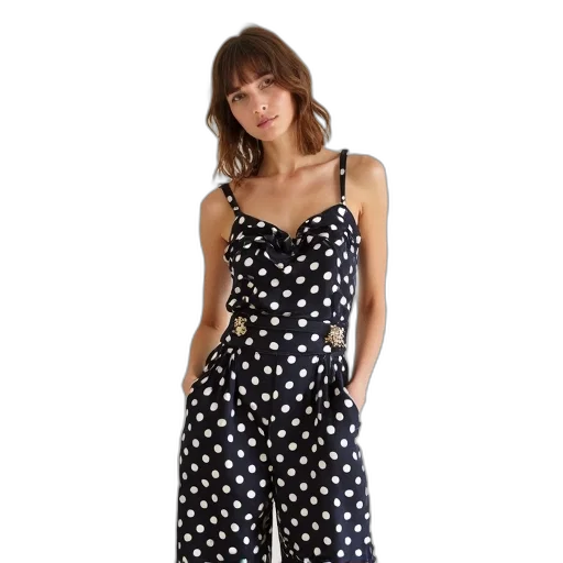 dress, monochrome, asos, polka transparent PNG cut-out
