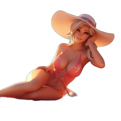 hat, dress, 3d render, photorealistic transparent PNG cut-out