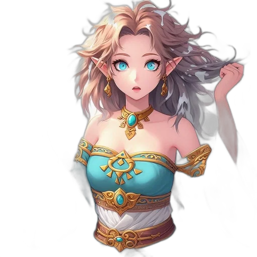 dress, crown, staff, dragon transparent PNG cut-out