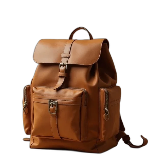 3d render, earth tones, cambridge, backpack transparent PNG cut-out