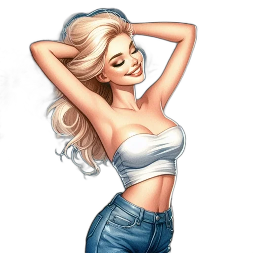 dress, cartoon, comic book art, fantasy art transparent PNG cut-out