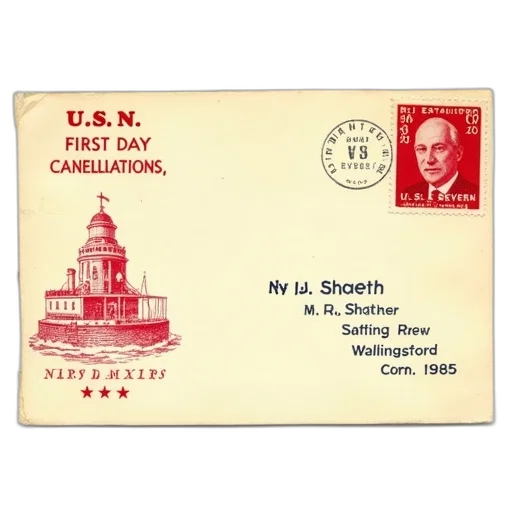 staff, vintage, envelope, red transparent PNG cut-out
