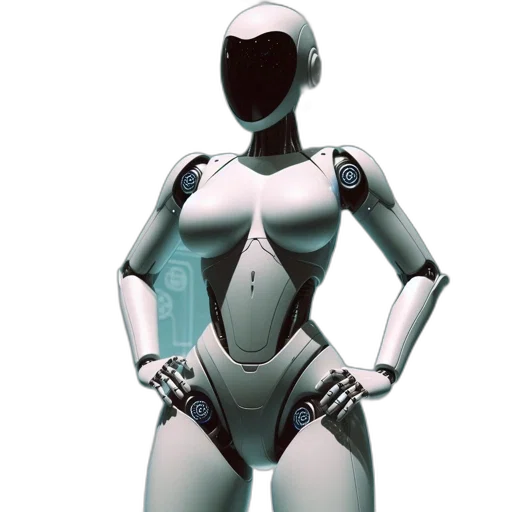 robot, 3d render, concept art, cyberpunk transparent PNG cut-out