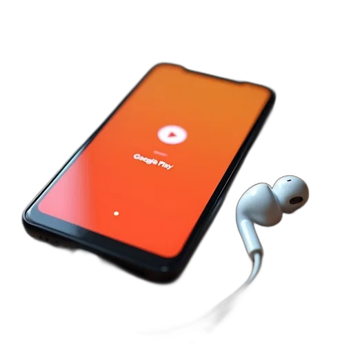 concept art, smartphone, white, earbud transparent PNG cut-out