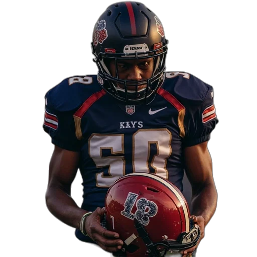 football, player, holding, helmet transparent PNG cut-out
