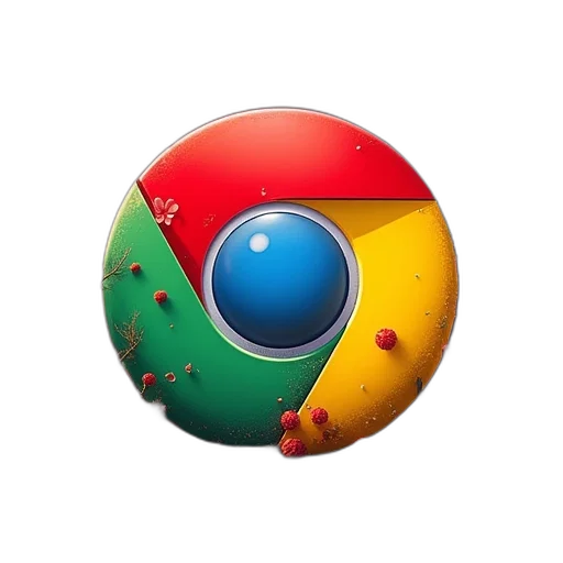 3d render, pixel art, google, chrome transparent PNG cut-out