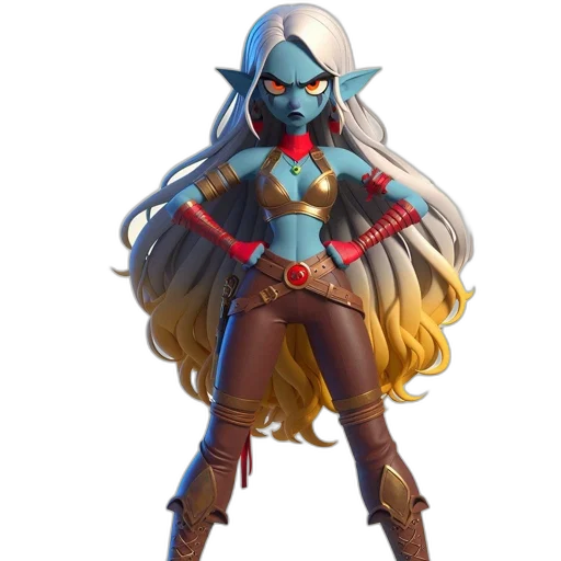 concept art, fantasy art, comic book art, 3d render transparent PNG cut-out