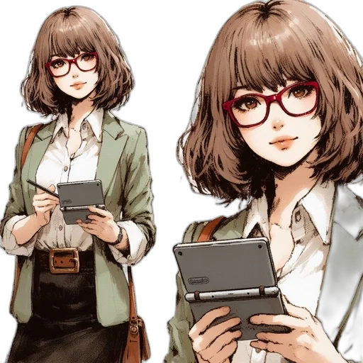 jacket, face, staff, anime transparent PNG cut-out