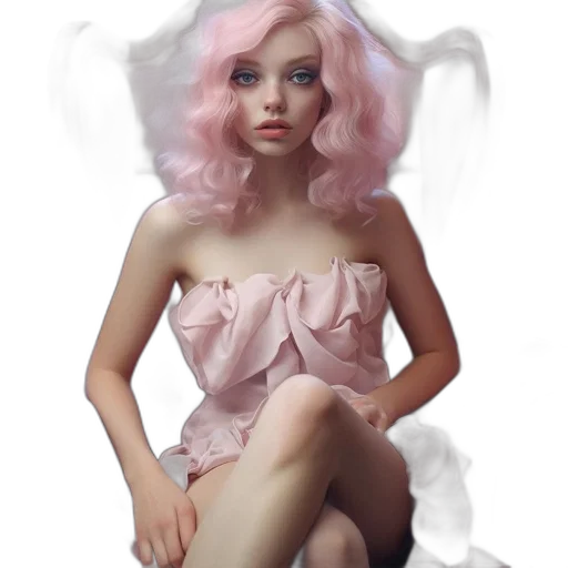dress, creature, face, hair transparent PNG cut-out
