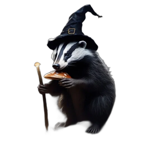 animal, hat, staff, creature transparent PNG cut-out