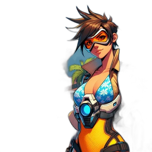 concept art, comic book art, cyberpunk, fantasy art transparent PNG cut-out