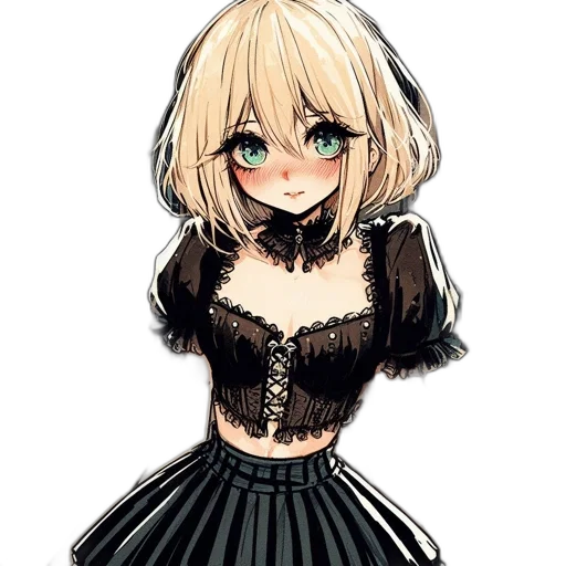 dress, hair, staff, flower transparent PNG cut-out