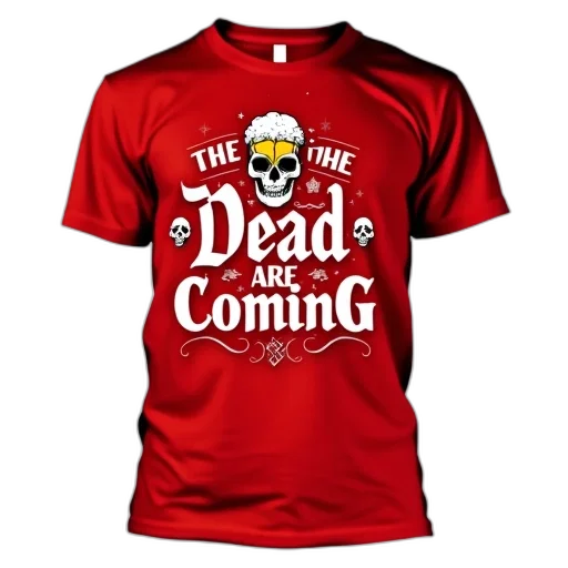 red, t-shirt, graphic, design transparent PNG cut-out