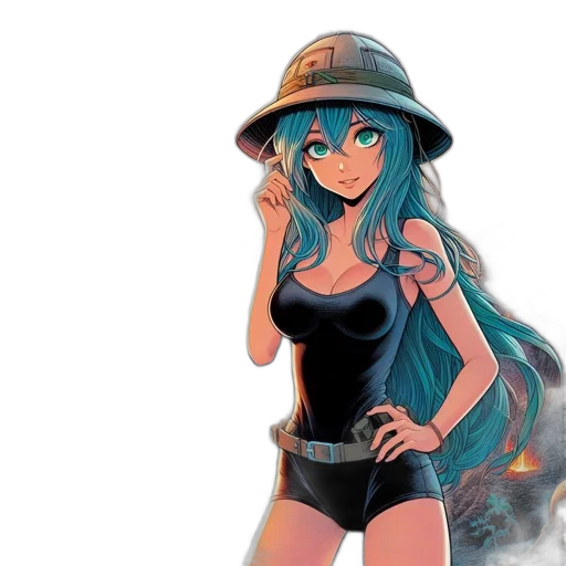 hat, dress, staff, weapon transparent PNG cut-out