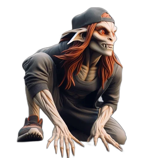 creature, mask, staff, concept art transparent PNG cut-out