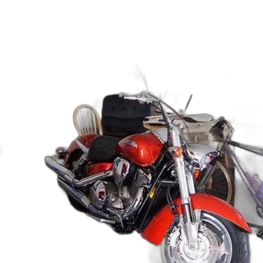3d render, photorealistic, red, motorcycle transparent PNG cut-out