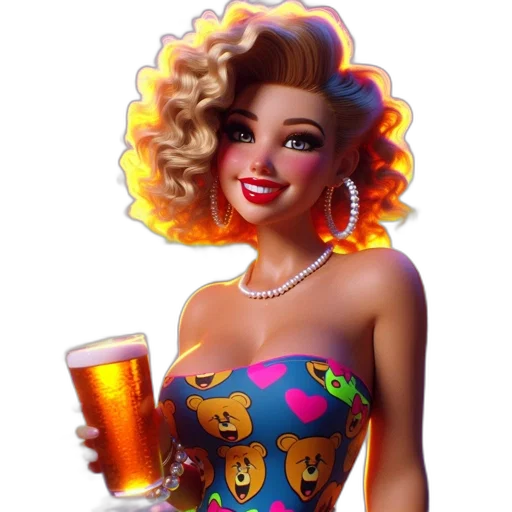 dress, cartoon, fantasy art, 3d render transparent PNG cut-out