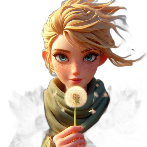 flower, staff, weapon, face transparent PNG cut-out