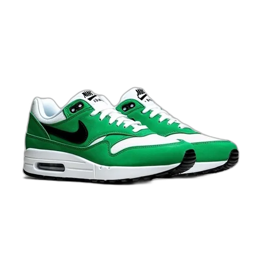 shoes, 3d render, green, pair transparent PNG cut-out