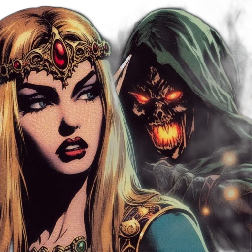 comic book art, fantasy art, concept art, elven transparent PNG cut-out