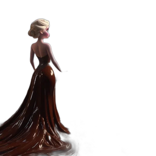 dress, hair, concept art, 3d render transparent PNG cut-out
