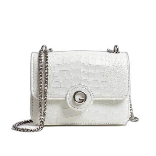 monochrome, white, handbag, textured transparent PNG cut-out