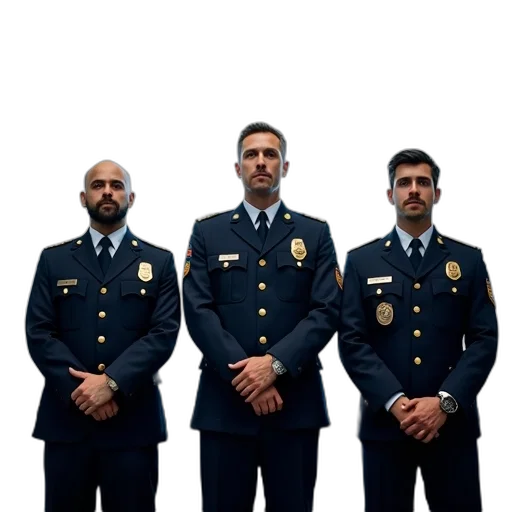 staff, jacket, three, men transparent PNG cut-out