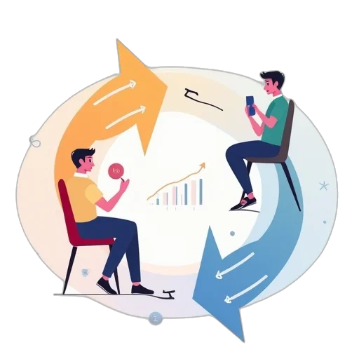 diagram, business, relationship, between transparent PNG cut-out