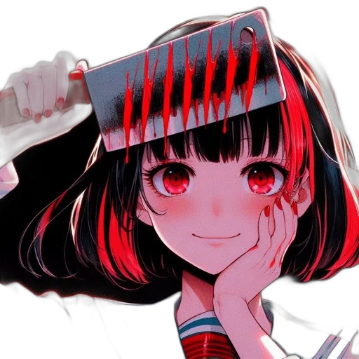 weapon, face, mask, hair transparent PNG cut-out