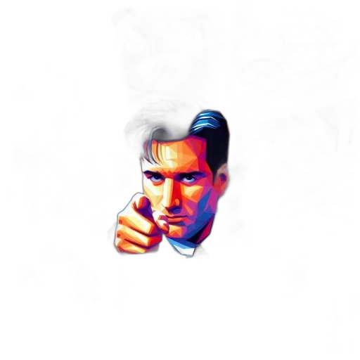 face, pixel art, vaporwave, photorealistic transparent PNG cut-out