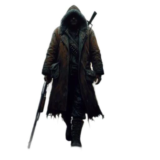 jacket, staff, weapon, sword transparent PNG cut-out