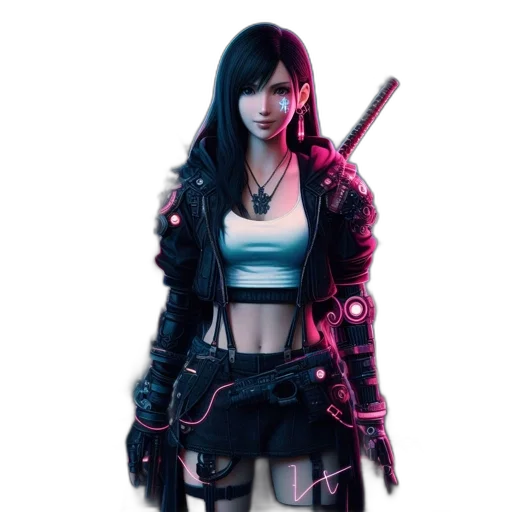 weapon, jacket, cyberpunk, concept art transparent PNG cut-out