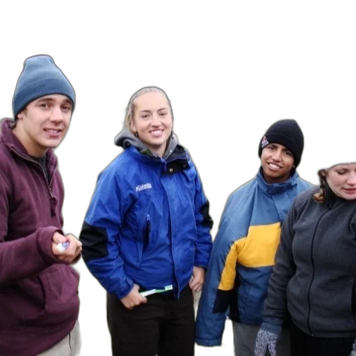 staff, jacket, group, four transparent PNG cut-out