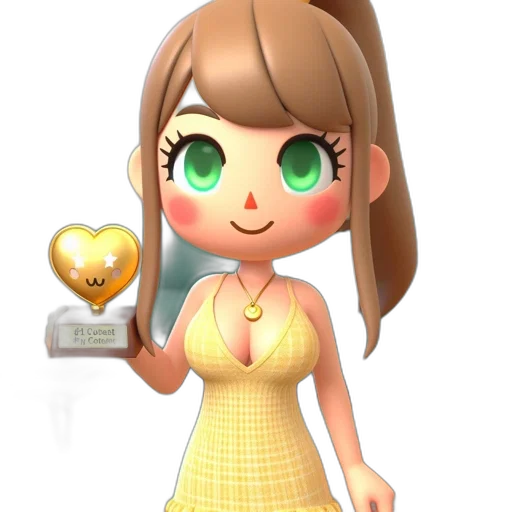 dress, jewelry, staff, 3d render transparent PNG cut-out