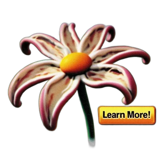 flower, staff, jewelry, 3d render transparent PNG cut-out