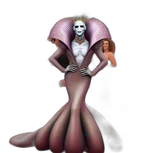 creature, robot, dress, hair transparent PNG cut-out