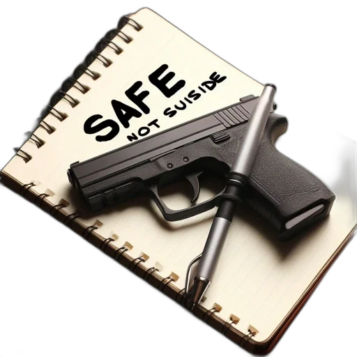weapon, notebook, written, message transparent PNG cut-out
