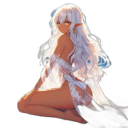 dress, dragon, sword, hair transparent PNG cut-out